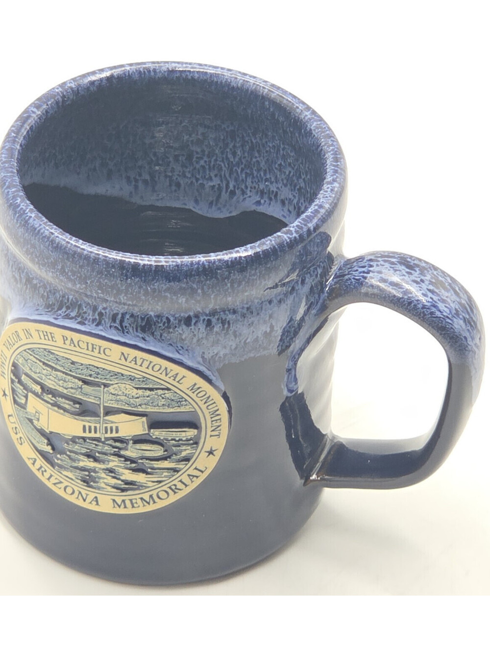 Deneen Pottery USS Arizona Memorial Mug 2014 WWII Valor Pacific Hand Thrown USA